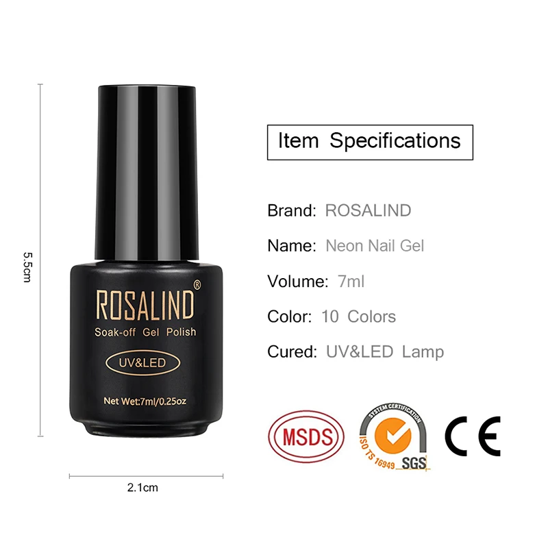 ROSALIND Neon Gel Nail Polish Hybrid Varnishes Fluorescent Neon For Manicure Gel Semi Permanent UV Top Coat Neon Nail Art Nails
ROSALIND Neon Gel Nail Polish Hybrid Varnishes Fluorescent Neon For Manicure Gel Semi Permanent UV Top Coat Neon Nail Art Nails