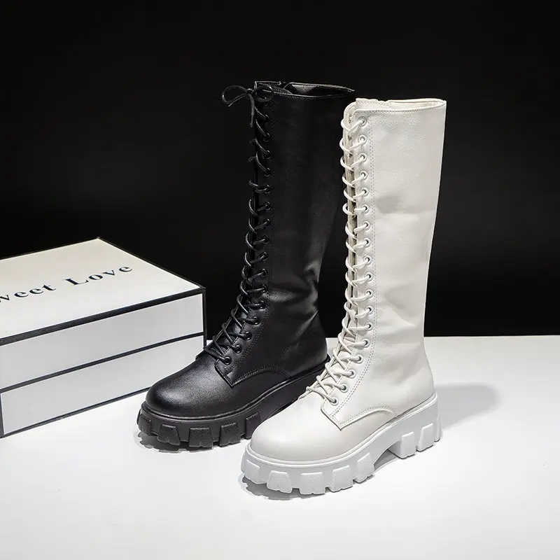 Autumn and Winter Women's Boots British Style Martin Boots Spring and Autumn Single Boots High Tube Knight Boots Lace-up Boots
Autumn and Winter Women's Boots British Style Martin Boots Spring and Autumn Single Boots High Tube Knight Boots Lace-up Boots