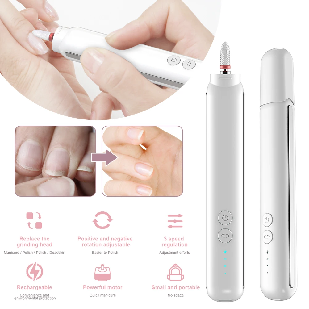 Electric Nail Drill 13000RPM Portable Manicure Tool 3 Gears Adjustment Rechargeable Nail File for Polishing Buffing high quality
Electric Nail Drill 13000RPM Portable Manicure Tool 3 Gears Adjustment Rechargeable Nail File for Polishing Buffing high quality