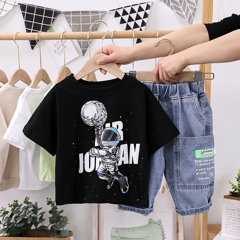 Boy Set Children Clothing Summer Korean Handsome Baby Boys Summer Cotton Short-sleeve Two-piece Suit 
Boy Set Children Clothing Summer Korean Handsome Baby Boys Summer Cotton Short-sleeve Two-piece Suit