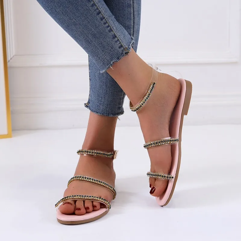 Rubber Sandal Summer Buckle Strap Geometric Classics Crystal Bling Fashionable Women Sandals
Rubber Sandal Summer Buckle Strap Geometric Classics Crystal Bling Fashionable Women Sandals