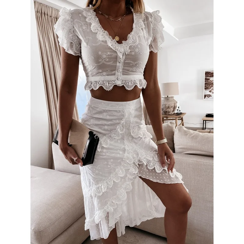 two piece set women crop top+asymmetrical midi skirt hollow lace ruffle white skirt set for women 2 piece sets womens outfits
two piece set women crop top+asymmetrical midi skirt hollow lace ruffle white skirt set for women 2 piece sets womens outfits