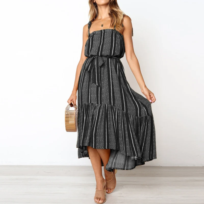 Women's Fashion Spaghetti Strap Long Dress Summer Female Sleeveless Striped Beach Dress Women Sexy Backless Cute Trumpet Dresses
Women's Fashion Spaghetti Strap Long Dress Summer Female Sleeveless Striped Beach Dress Women Sexy Backless Cute Trumpet Dresses