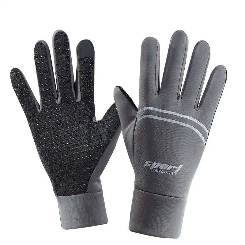

New Winter Man Outdoor Keep Warm Touch Screen Cycling Gloves Fashion Sports Plus Cashmere Waterproof Wear-Resistant Anti-Slip