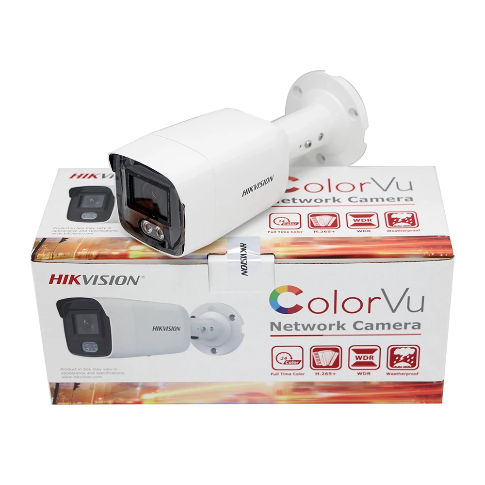 

Hikvision IP Камера Цвет Vu 4MP DS-2CD2047G1-L сети, круглые инфракрасные сетевые полный Цвет POE H.265 + IP67 CCTV Камера