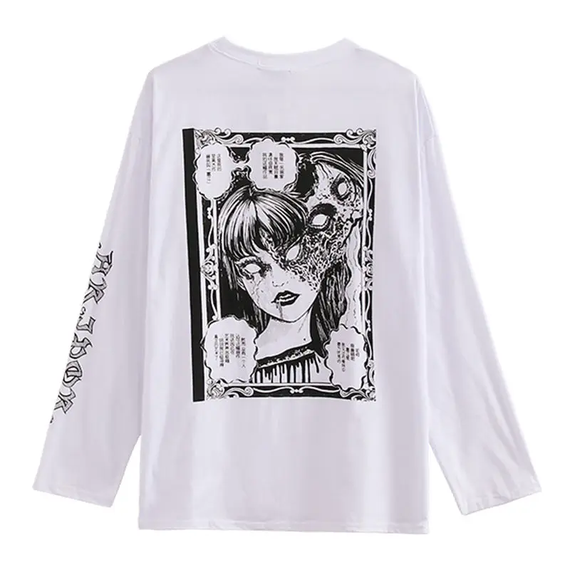 Gothic Cartoon Horror Graphic T-shirt Women Character Print Loose Punk Japanese T Shirts Pullover Top Harajuku Street Tees Shirt
Gothic Cartoon Horror Graphic T-shirt Women Character Print Loose Punk Japanese T Shirts Pullover Top Harajuku Street Tees Shirt