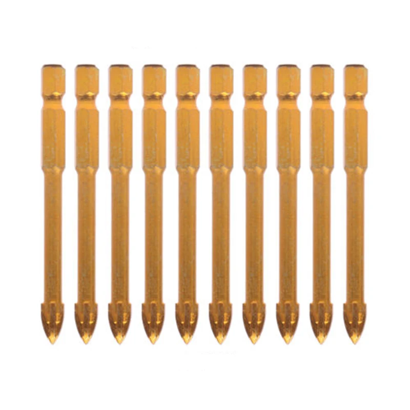 10xTitanium Ceramic Tile Glass Drill Bit Tungsten Carbide Cross Spear Head 6mm*#
10xTitanium Ceramic Tile Glass Drill Bit Tungsten Carbide Cross Spear Head 6mm*#