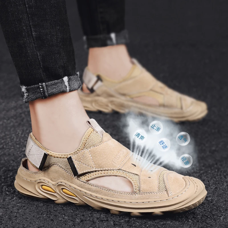 Босоножки с воздухопроницаемой сеткой Для мужчин кожа Sandalias Hombre Zapatillas Transpirables
Босоножки с воздухопроницаемой сеткой Для мужчин кожа Sandalias Hombre Zapatillas Transpirables
