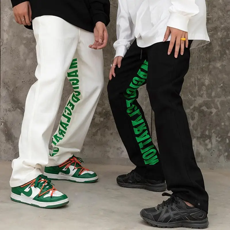 Straight slacks Street alphabet embroidery floor pants men and women skateboard pants hip hop pants streetwear cargo pants
Straight slacks Street alphabet embroidery floor pants men and women skateboard pants hip hop pants streetwear cargo pants