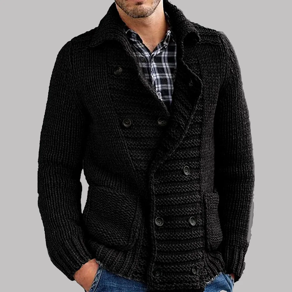 2021 Autumn Winter New Men Sweater Knit Cardigan Solid Color Lapel Long Sleeve Double Breasted Pocket Fashion Casual
2021 Autumn Winter New Men Sweater Knit Cardigan Solid Color Lapel Long Sleeve Double Breasted Pocket Fashion Casual
