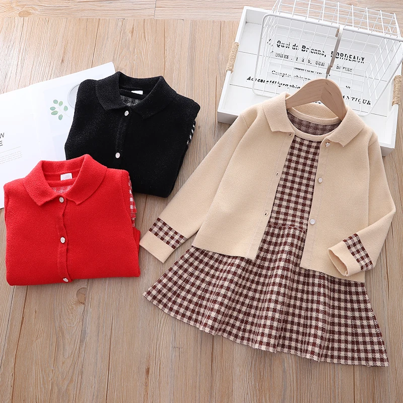 IENENS Autumn Sweater Clothing Set Girl Knitted Coats + Dress Clothes Suit 2 3 4 5 6 Years Outfits Winter Warm Child Sweaters
IENENS Autumn Sweater Clothing Set Girl Knitted Coats + Dress Clothes Suit 2 3 4 5 6 Years Outfits Winter Warm Child Sweaters