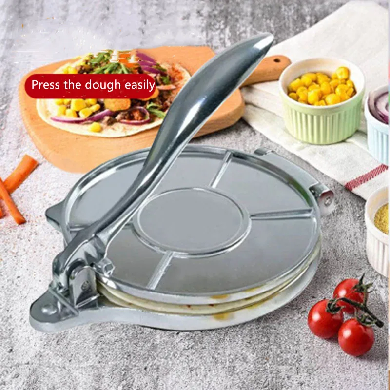 Aluminum stainless steel color Mexican tortilla press Multifunctional manual tortilla dough press and shaper kitchen tool
Aluminum stainless steel color Mexican tortilla press Multifunctional manual tortilla dough press and shaper kitchen tool