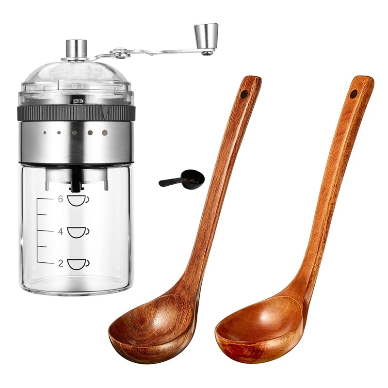 1 Set Manual Coffee Grinder with Adjustable & 2 Pcs Wooden Ladle Soup Spoon Long Handle Ladle Cookware
1 Set Manual Coffee Grinder with Adjustable & 2 Pcs Wooden Ladle Soup Spoon Long Handle Ladle Cookware