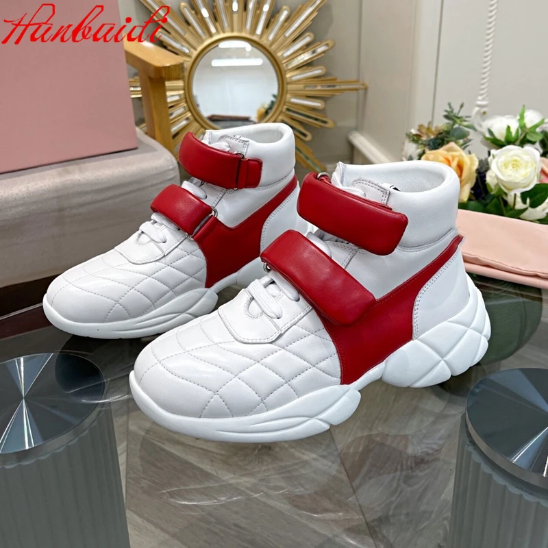 MIxed Color Genuine Leather Women Sneakers Fashion High Top Velcro Platform Wedges Women Casual Shoes Runway Party Dress Shoes
MIxed Color Genuine Leather Women Sneakers Fashion High Top Velcro Platform Wedges Women Casual Shoes Runway Party Dress Shoes