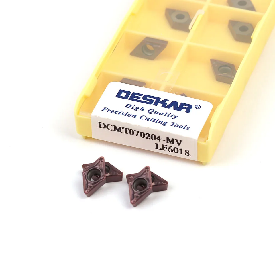 DESKAR DCMT070204 MV LF6018 DCMT070208 MV LF6018 High quality carbide turning tool lathe tool for machining stainless steel
DESKAR DCMT070204 MV LF6018 DCMT070208 MV LF6018 High quality carbide turning tool lathe tool for machining stainless steel