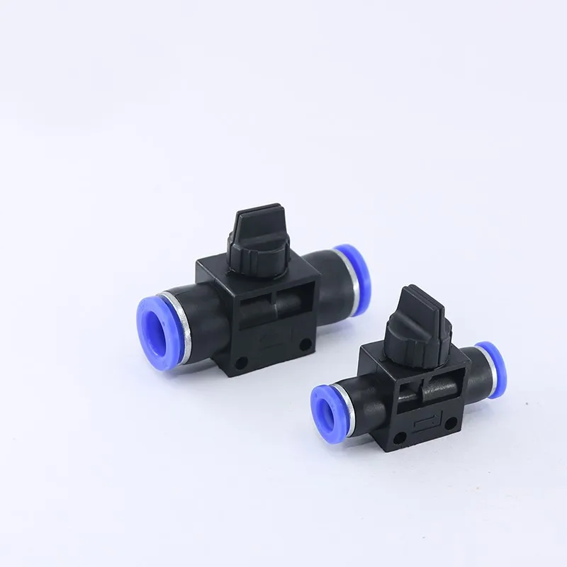 Blue pneumatic connector HVFF series pneumatic hand valve connector air tube pneumatic component quick connector 
Blue pneumatic connector HVFF series pneumatic hand valve connector air tube pneumatic component quick connector