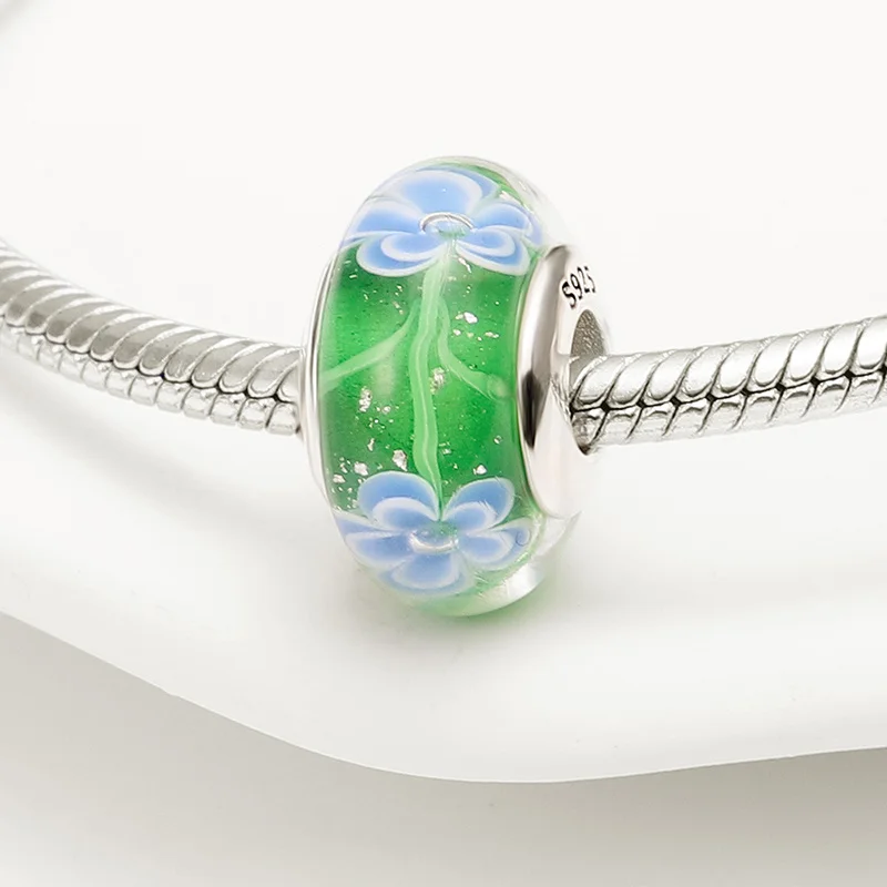 925 Silver Fits Original Pandora Bracelet Necklace Green Blue Flowers Angle Round Beads Plate Plata De Ley Charms Women Jewelry
925 Silver Fits Original Pandora Bracelet Necklace Green Blue Flowers Angle Round Beads Plate Plata De Ley Charms Women Jewelry