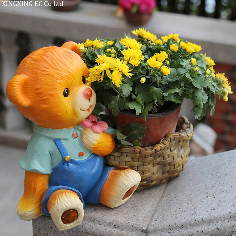 Creative Animal Flower Pot Resin Cartoon Bear Flower Jar Ornaments Sculpture Garden Decoration Courtyard Outdoor Ornaments
Creative Animal Flower Pot Resin Cartoon Bear Flower Jar Ornaments Sculpture Garden Decoration Courtyard Outdoor Ornaments