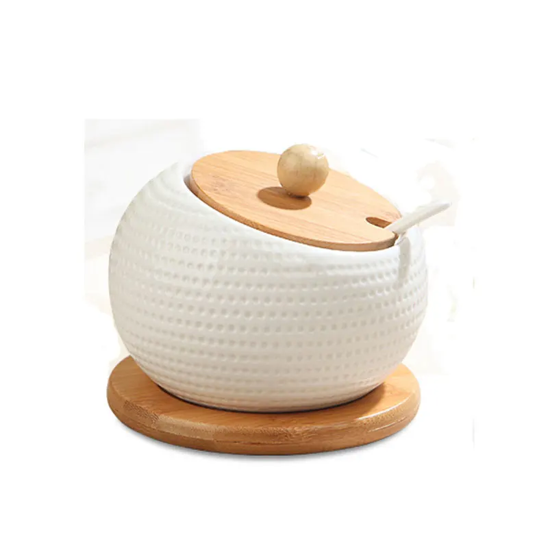 Creative Sugar Bowl Ceramic Cruet Spice Jar Bottles Salt Cans Kitchen Seasoning Box Condiment box Storage Tank With Wood Cover
Creative Sugar Bowl Ceramic Cruet Spice Jar Bottles Salt Cans Kitchen Seasoning Box Condiment box Storage Tank With Wood Cover