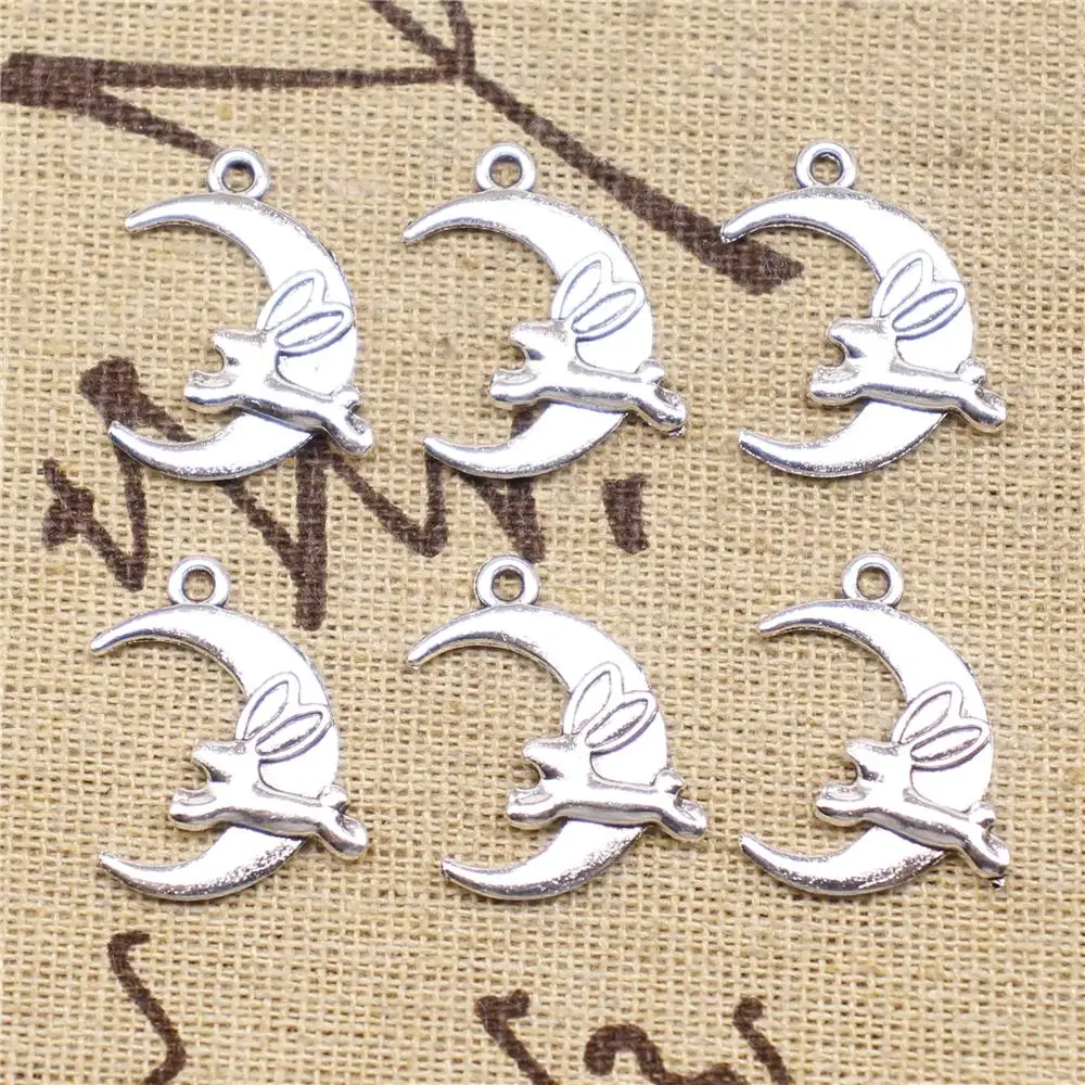 Craft For Jewelry Findings Components 10pcs 22x17mm Antique Silver Color Moon Bunny Charms
Craft For Jewelry Findings Components 10pcs 22x17mm Antique Silver Color Moon Bunny Charms