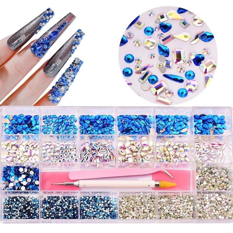 Crystals AB Nail Art Rhinestones Decorations Nail Stones for Nail Art Supplies and Clear Crystal Nail Rhinestones Kit
Crystals AB Nail Art Rhinestones Decorations Nail Stones for Nail Art Supplies and Clear Crystal Nail Rhinestones Kit