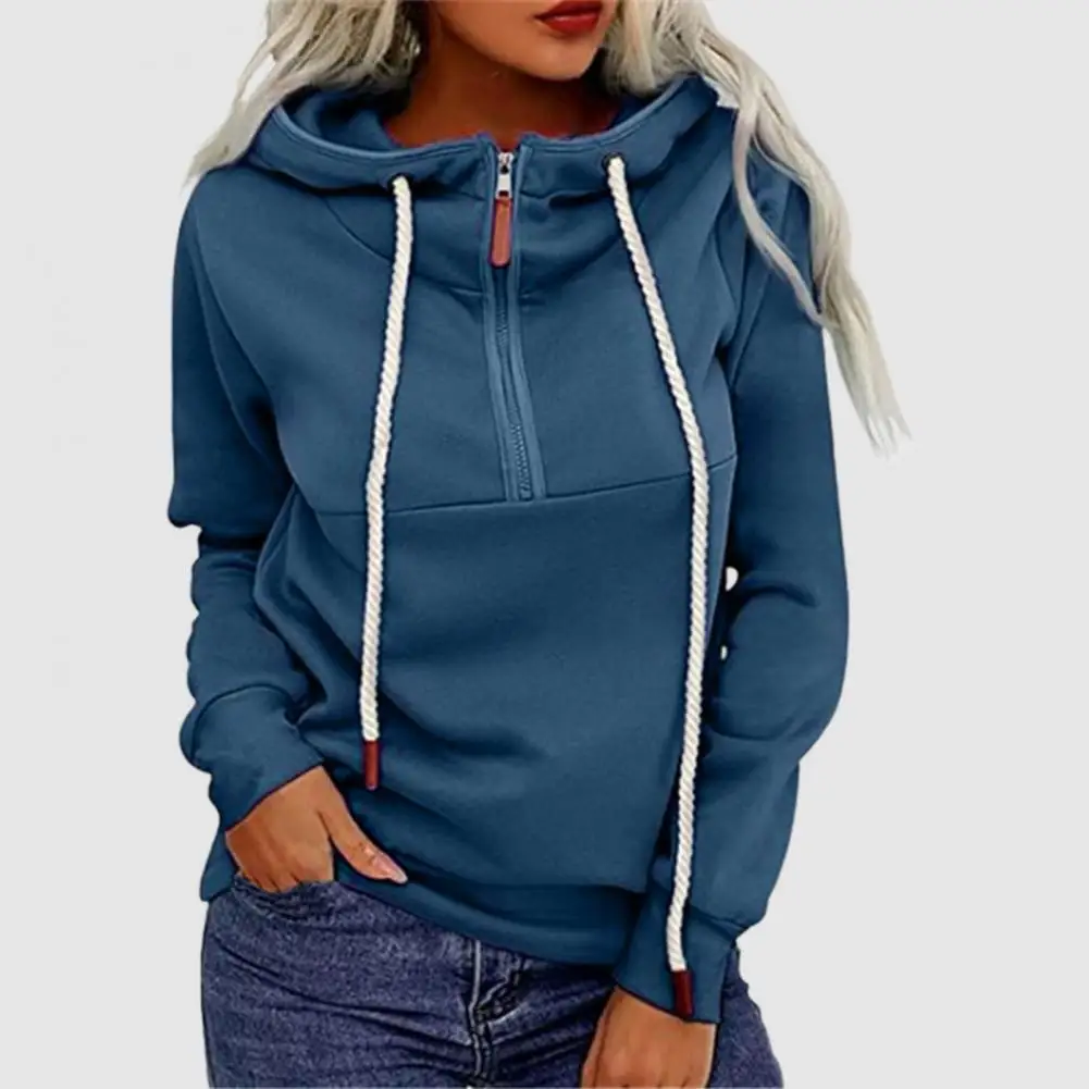 Autumn Winter Women Tops Fashion Soild Zipper Design Pullover Top Casual Long Sleeve Drawstring Loose Hoodies Streetwear Blusas
Autumn Winter Women Tops Fashion Soild Zipper Design Pullover Top Casual Long Sleeve Drawstring Loose Hoodies Streetwear Blusas