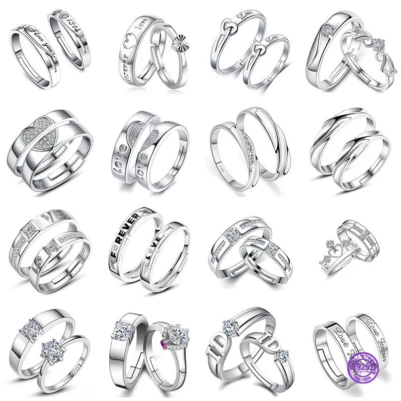 Фото Обручальное кольцо 925 пробы серебряные кольца обувь для мужчин и женщин в