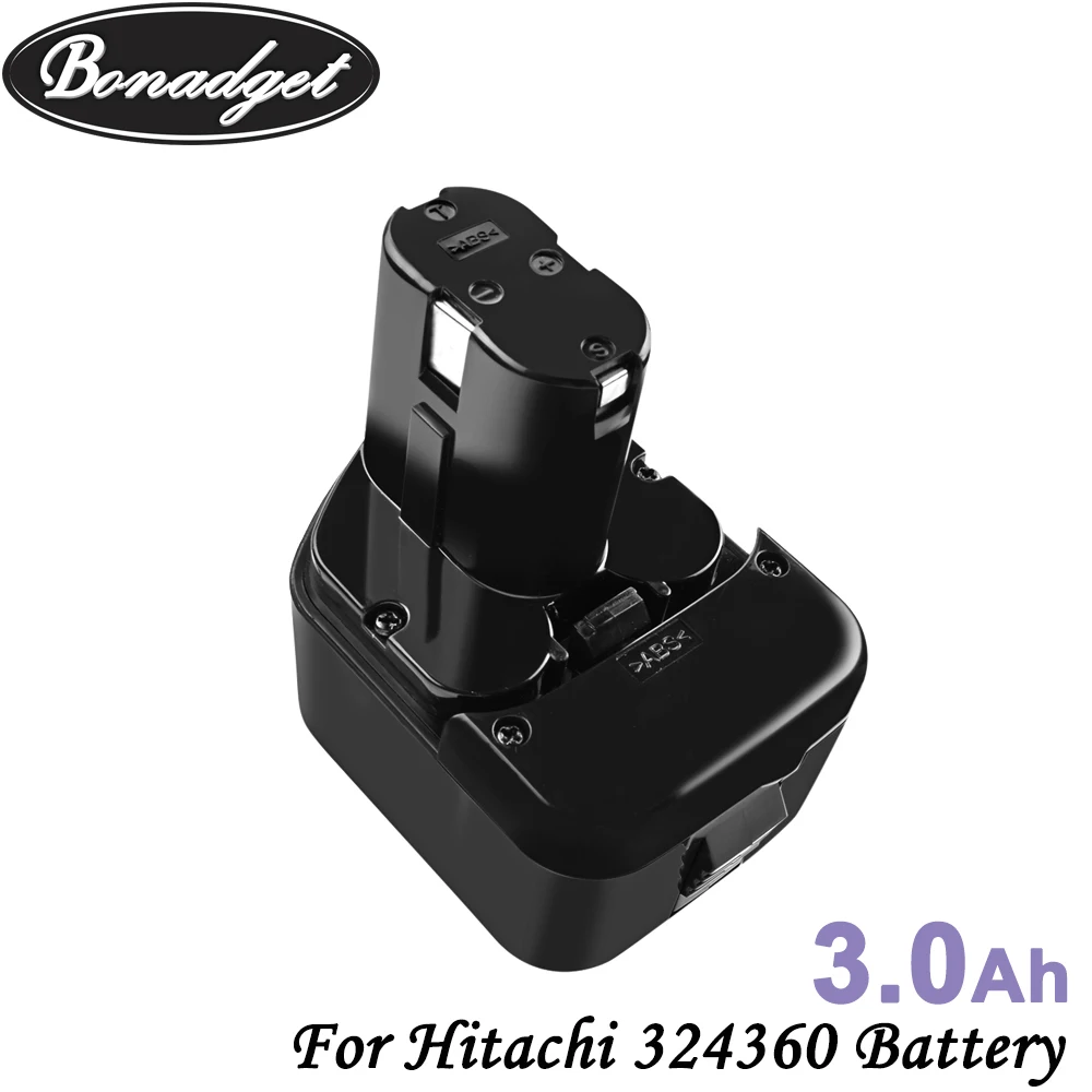 Никель металлогидридный аккумулятор Bonadget 3000 мАч 12 В для Hitachi 324360 EB1214S EB1220BL EB1212S