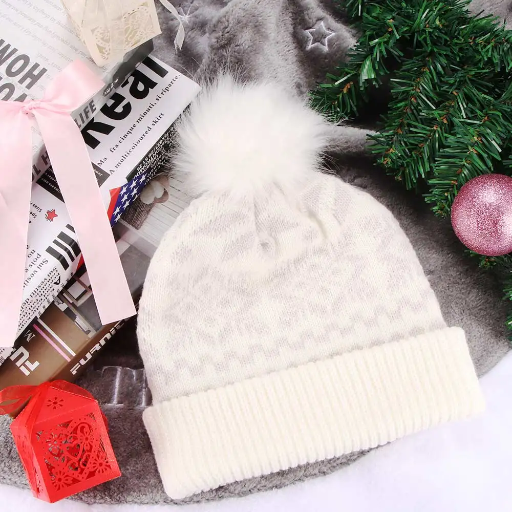Winter Christmas Series Snowflake Knitted Female Hat Sweater Knitted Beanie Christmas Light Up Knitted Hat For Christmas Party
Winter Christmas Series Snowflake Knitted Female Hat Sweater Knitted Beanie Christmas Light Up Knitted Hat For Christmas Party