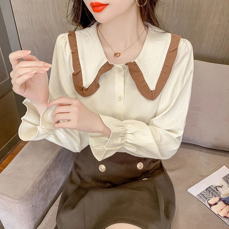 Chiffon Loose Women's Shirts New Fashion Blouses Splicing Bow Tie Shirts Autumn Casual Long Sleeve Blusas Houthion
Chiffon Loose Women's Shirts New Fashion Blouses Splicing Bow Tie Shirts Autumn Casual Long Sleeve Blusas Houthion