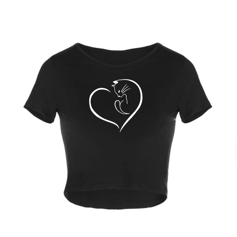 Caring Cat Printing Women Short Sleeve T-shirt Crop Tops Summer Tees T shirts O-Neck Female Sexy Love Kawaii Clothing
Caring Cat Printing Women Short Sleeve T-shirt Crop Tops Summer Tees T shirts O-Neck Female Sexy Love Kawaii Clothing