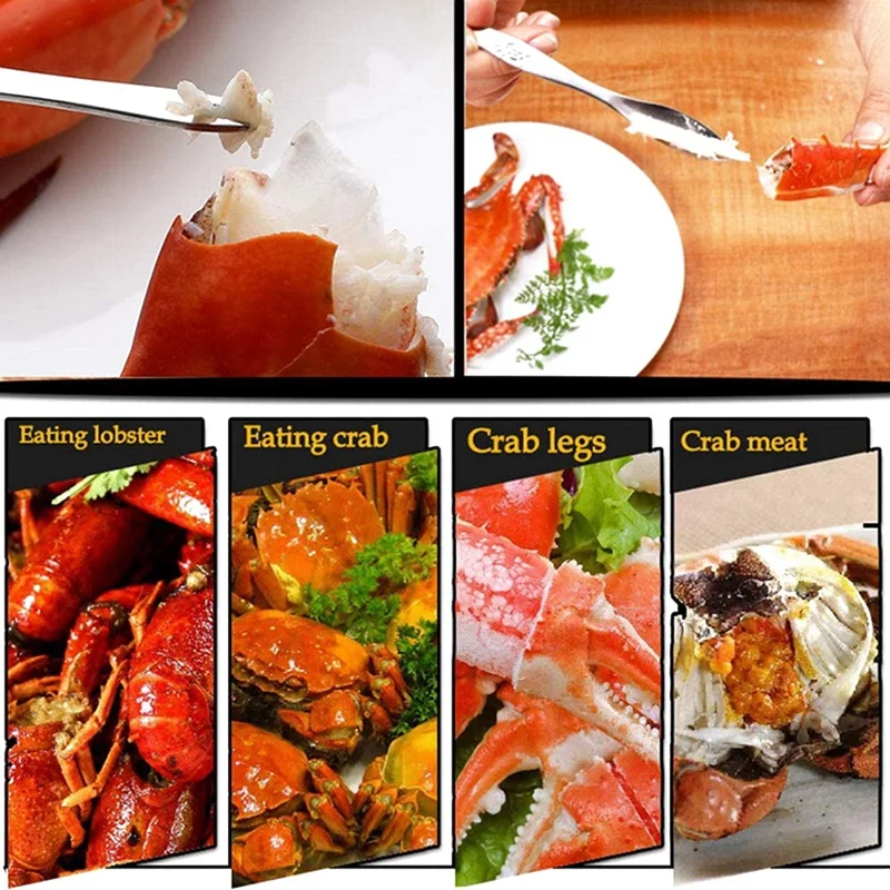 12 PCS Seafood Tools Set - 4 Crab Crackers, 4 Lobster Shell Forks, 4 Crab Leg Forks & Storage Bag - Nut Cracker Set 
12 PCS Seafood Tools Set - 4 Crab Crackers, 4 Lobster Shell Forks, 4 Crab Leg Forks & Storage Bag - Nut Cracker Set