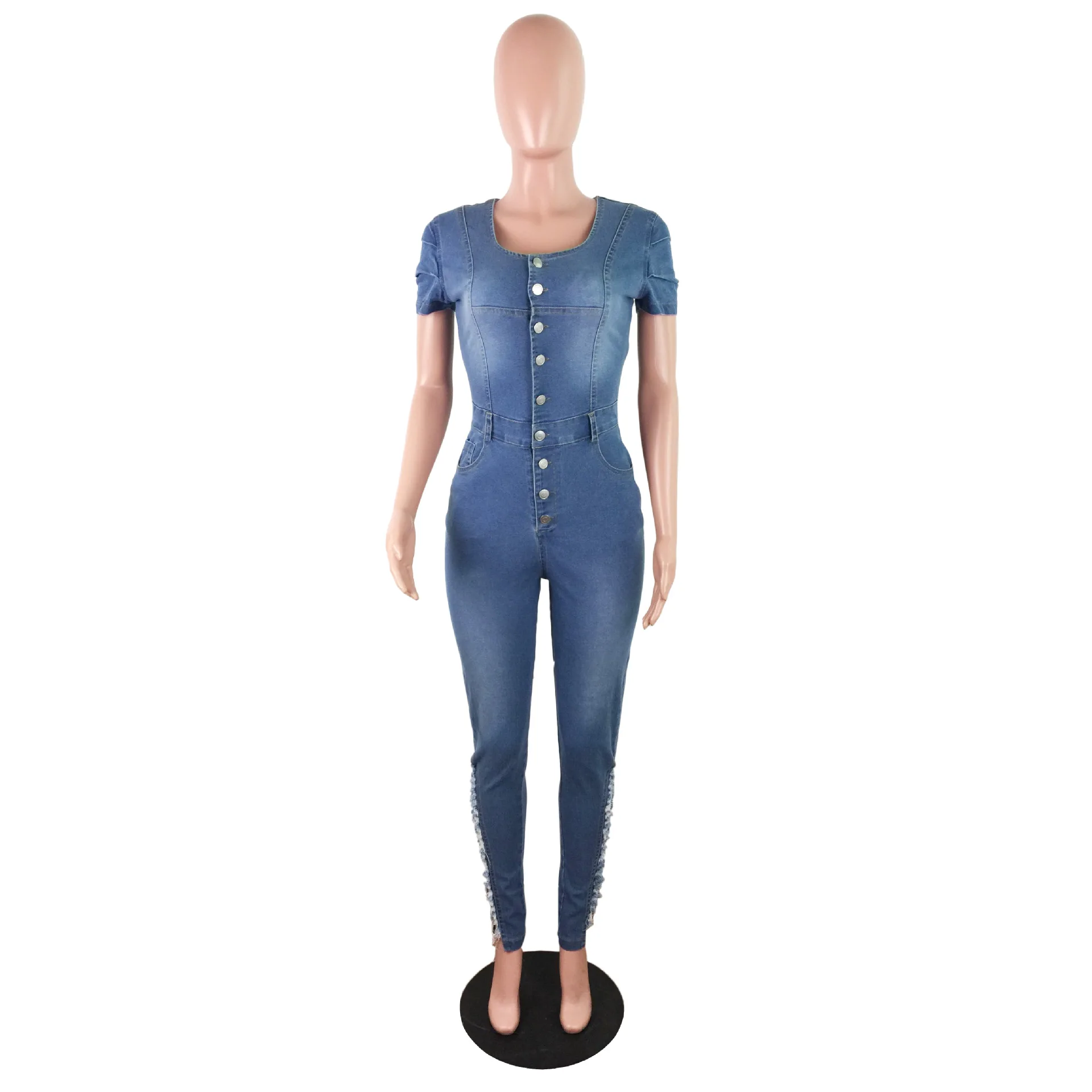 Cutubly Jumpsuit New Fashion Button Slim One-Piece Hole Jumpsuit Women Short Sleeve Solid O-NeckSexy Night Club Party Romper
Cutubly Jumpsuit New Fashion Button Slim One-Piece Hole Jumpsuit Women Short Sleeve Solid O-NeckSexy Night Club Party Romper