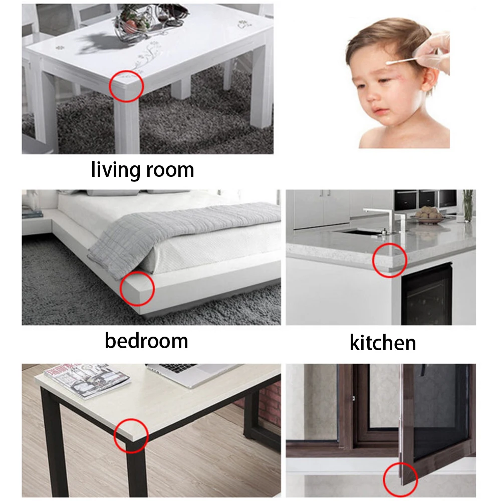 

Baby Safety Transparent Soft Silicone Corner Children's Anti Collision Corner Corners Table Protector Home Kitchen Accessories