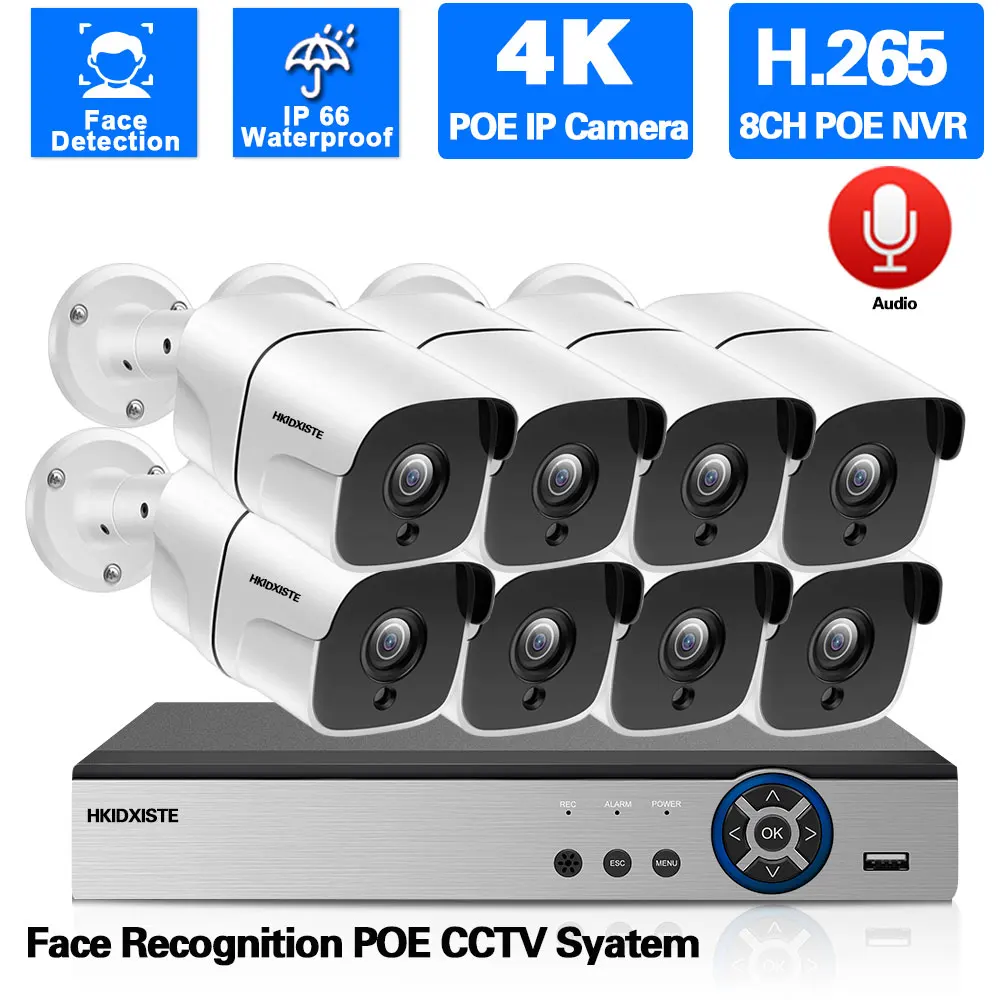 Система видеонаблюдения, 4K POE IP-камеры с функцией распознавания лица, 8 Мп, комплект уличных камер видеонаблюдения, Комплект охранной систем...
Система видеонаблюдения, 4K POE IP-камеры с функцией распознавания лица, 8 Мп, комплект уличных камер видеонаблюдения, Комплект охранной систем...