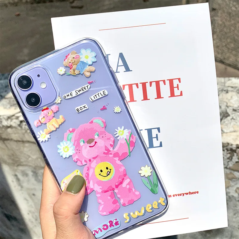 INS Korea Cute Love Illustration Smiley Pink Bear Phone Case for iPhone 11 12 pro MAX Xs MAX Xr X 7 8 6splus Soft TPU Back Cover
INS Korea Cute Love Illustration Smiley Pink Bear Phone Case for iPhone 11 12 pro MAX Xs MAX Xr X 7 8 6splus Soft TPU Back Cover