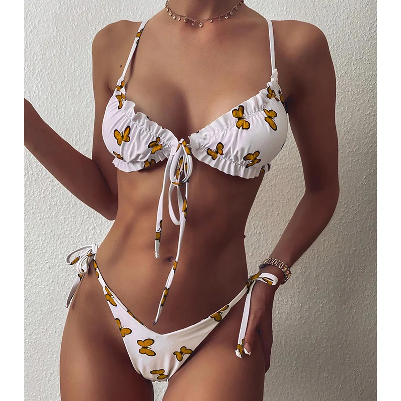 Women 2021 Mjuer New Push Up Swimming Suit For ATUOH Sexy Bandage Thong Bikinis Butterfly Print 2 Piece Set Swimwear
Women 2021 Mjuer New Push Up Swimming Suit For ATUOH Sexy Bandage Thong Bikinis Butterfly Print 2 Piece Set Swimwear