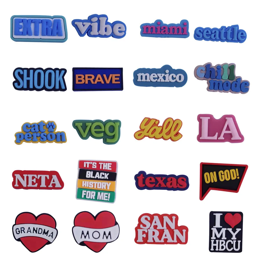 

20PCS PVC English Words Fridge Magnetic Sticker It's The Black History For Me Brave Mexico Chill Mode Veg Refrigerator Magnets