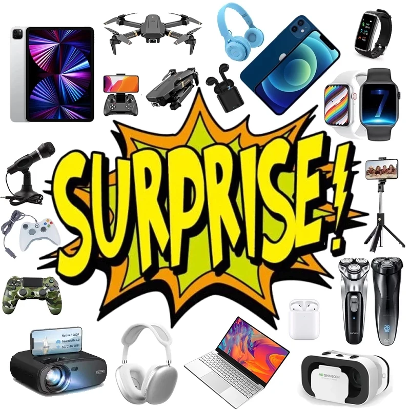 Smart Watches,Gamepad,Anything Possible Lucky Electronic Box Mysterious Random Products,There is A Chance to Open:Such As Drones
Smart Watches,Gamepad,Anything Possible Lucky Electronic Box Mysterious Random Products,There is A Chance to Open:Such As Drones