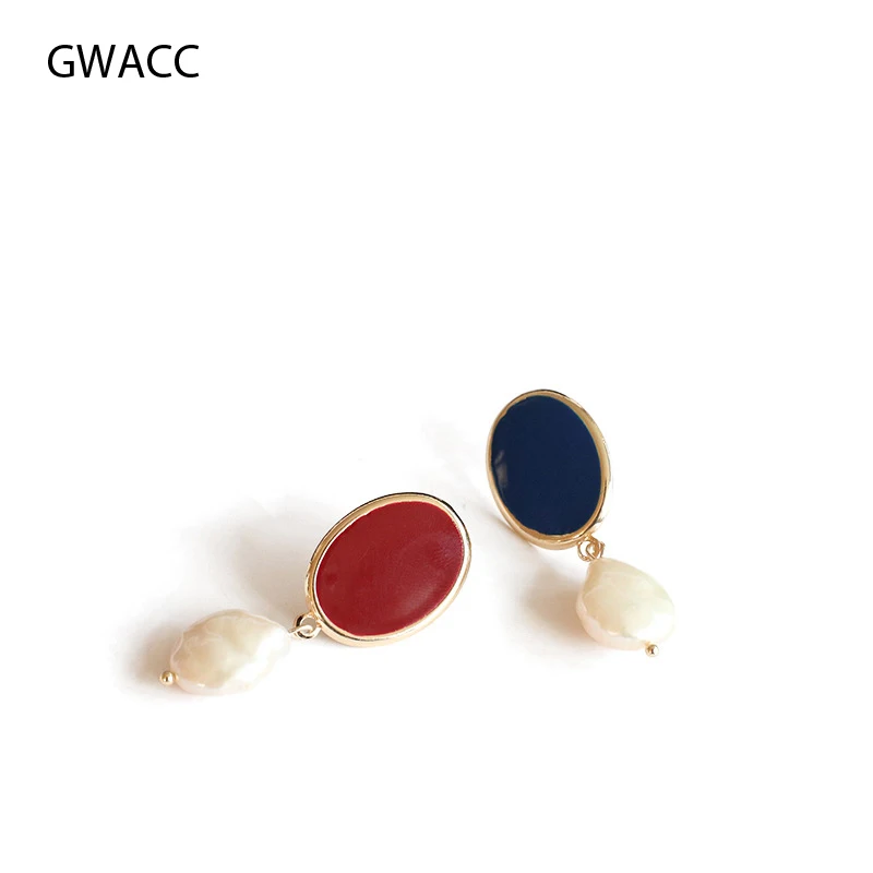 INKDEW Korea Pearl Drop Earrings For Women Baroque Fashion Geometric Creative Red And Blue Oil Natural Pearl Earrings Jewelry
INKDEW Korea Pearl Drop Earrings For Women Baroque Fashion Geometric Creative Red And Blue Oil Natural Pearl Earrings Jewelry