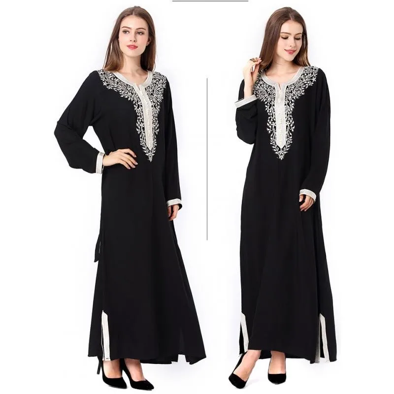 2021 Dubai Middle East Hot Style Round Neck Long Sleeve Worship Ramadan Dress Muslim Embroidered Lace Dress Dress Women
2021 Dubai Middle East Hot Style Round Neck Long Sleeve Worship Ramadan Dress Muslim Embroidered Lace Dress Dress Women