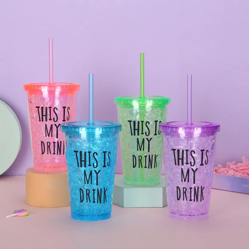 Fruit-colored Letter Cup Summer Ice Cup Double-layer Plastic Straw Cup Flat Cover Broken Cold Water Cup Cute Water Bottle
Fruit-colored Letter Cup Summer Ice Cup Double-layer Plastic Straw Cup Flat Cover Broken Cold Water Cup Cute Water Bottle
