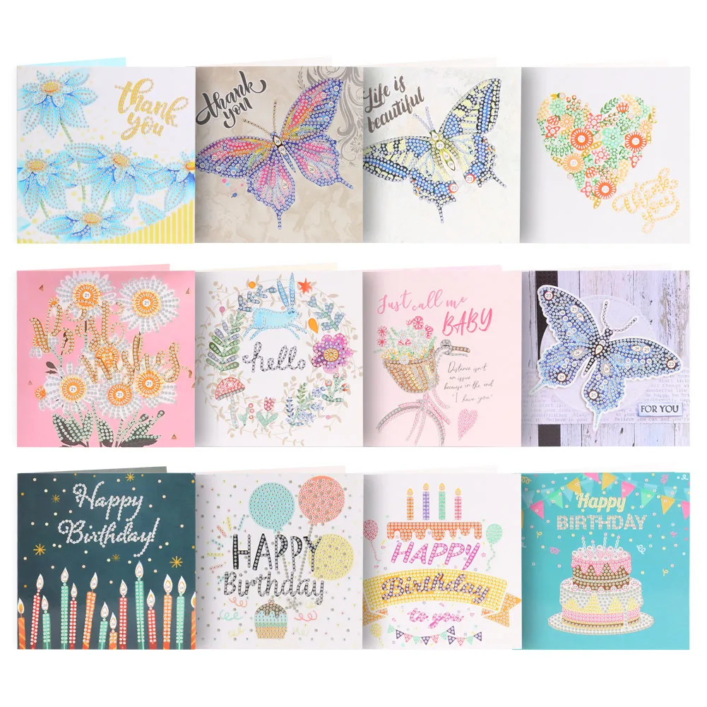 8/12pcs 5D DIY Diamond Painting kit Greeting Cards Christmas Birthday Postcards mosaic diamond Embroidery Greet Cards Gift
8/12pcs 5D DIY Diamond Painting kit Greeting Cards Christmas Birthday Postcards mosaic diamond Embroidery Greet Cards Gift