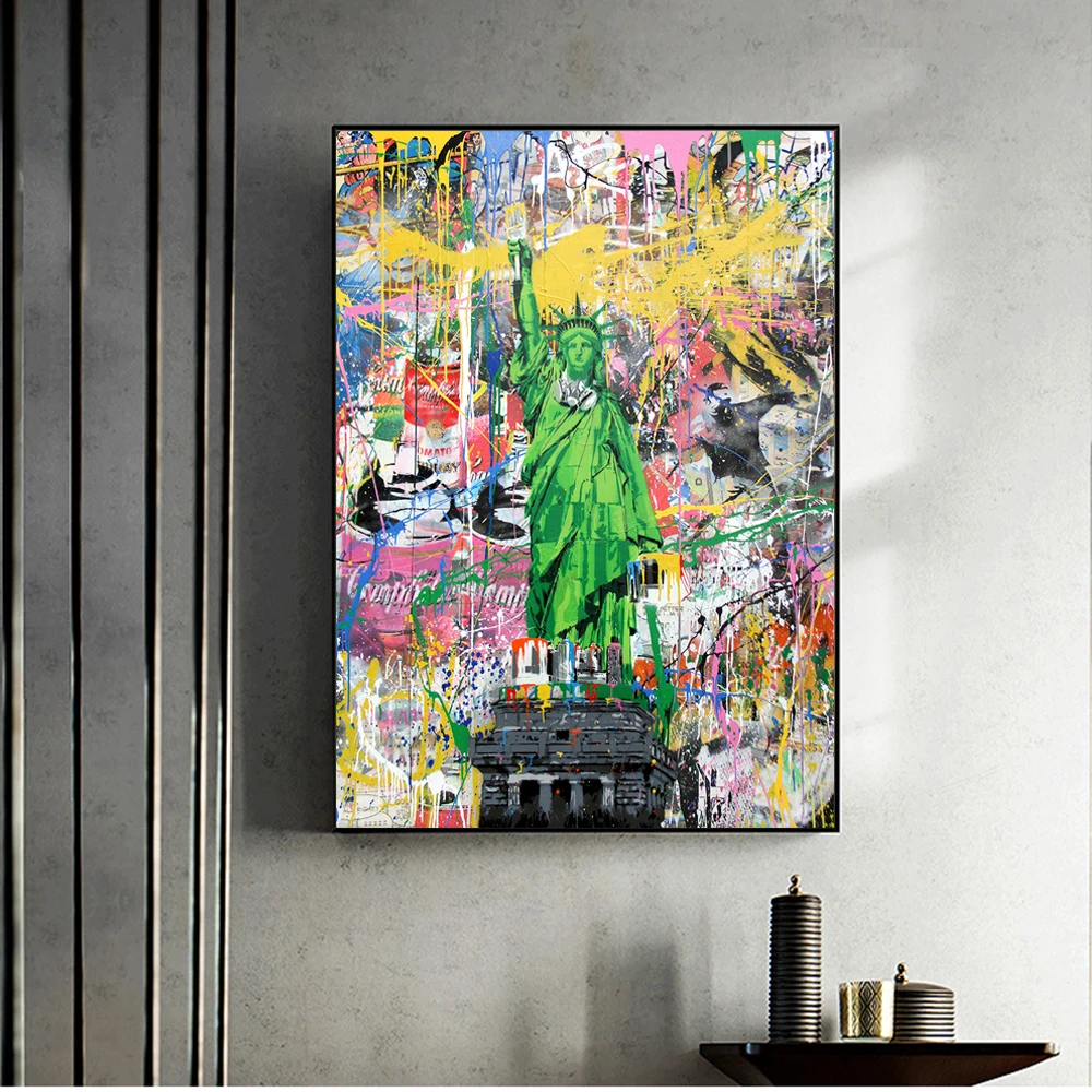 Statue of Liberty Street Art Canvas Posters And Prints Abstract Graffiti Art Canvas Paintings On the Wall Art Picture Home Decor
Statue of Liberty Street Art Canvas Posters And Prints Abstract Graffiti Art Canvas Paintings On the Wall Art Picture Home Decor