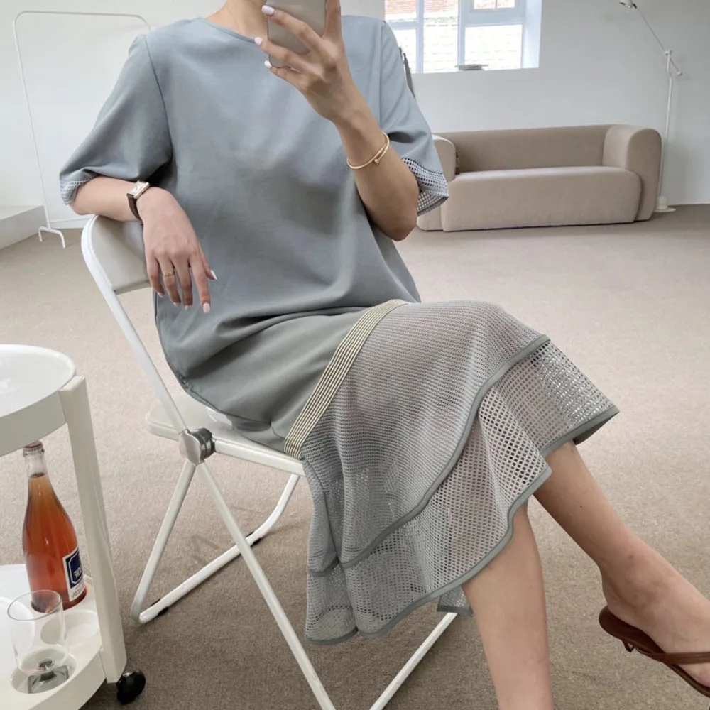 Dress Women's Nice Summer Pop Solid Color Net Yarn Net Yarn Round Neck Summer Japanese Style Casual Fashion Temperament
Dress Women's Nice Summer Pop Solid Color Net Yarn Net Yarn Round Neck Summer Japanese Style Casual Fashion Temperament
