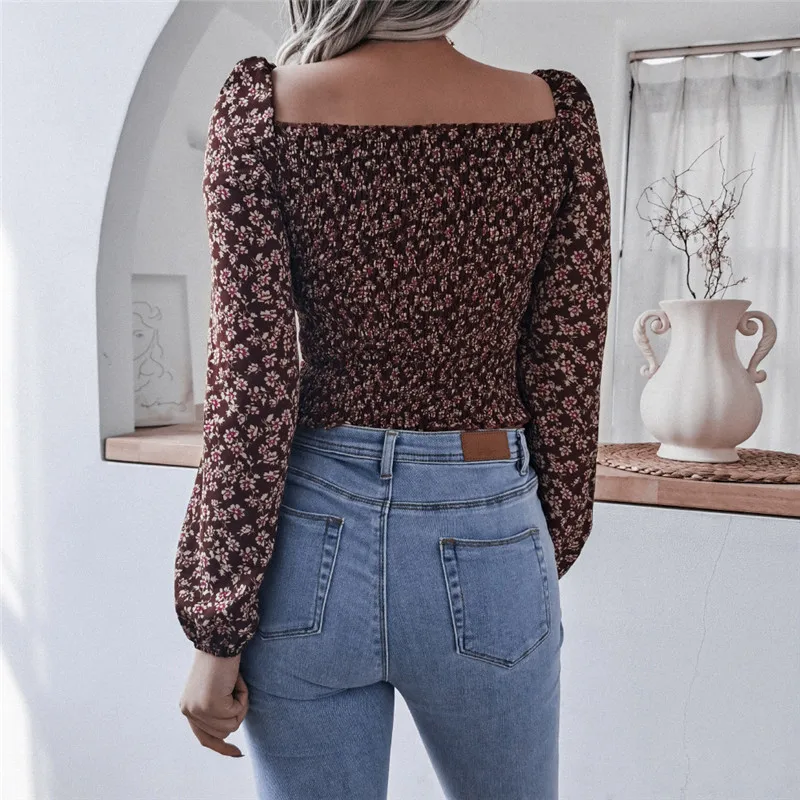 Vintage Casual Women Print Blouses 2021 Spring Elegant Square Collar Lantern Sleeves Shirts
Vintage Casual Women Print Blouses 2021 Spring Elegant Square Collar Lantern Sleeves Shirts