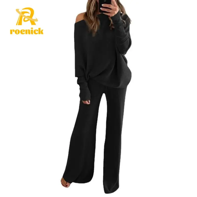ROENICK Women Elegant O-Neck 2 Pieces Sets Solid Spring Full Sleeve Pullover Top Wide Leg Pants Suits Party Fine Lines Clothing
ROENICK Women Elegant O-Neck 2 Pieces Sets Solid Spring Full Sleeve Pullover Top Wide Leg Pants Suits Party Fine Lines Clothing