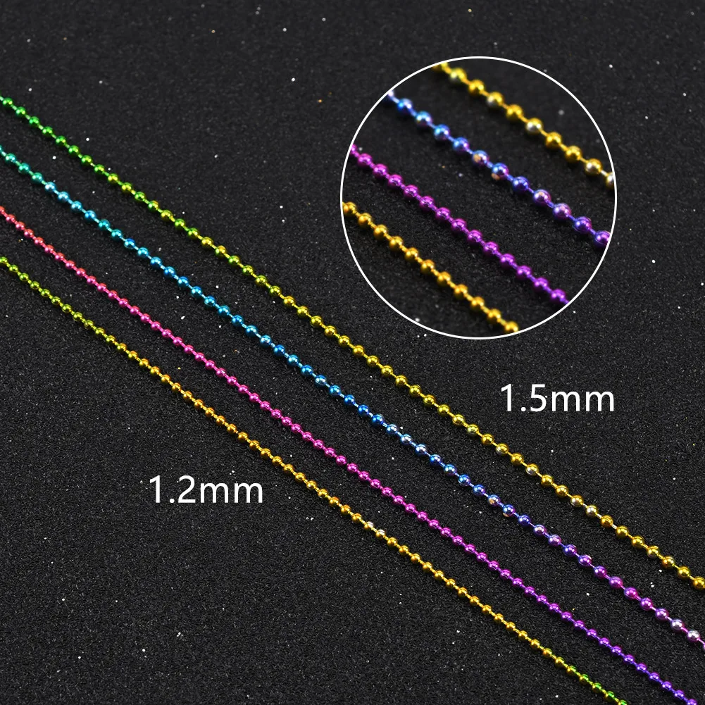 1Meter 1.2 1.5mm Rainbow Color Copper Ball Beads Chains Necklaces Bracelet DIY Accessories Chains For Jewelry Making Supplies
1Meter 1.2 1.5mm Rainbow Color Copper Ball Beads Chains Necklaces Bracelet DIY Accessories Chains For Jewelry Making Supplies