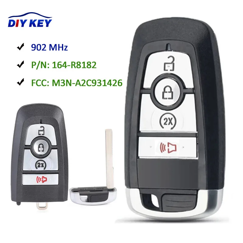 DIYKEY M3N-A2C931426 4 Button 902MHz ID49 Smart Key Replacement for Ford Edge 2017 2018 2019 2020 Ranger 2019 2020 164-R8182
DIYKEY M3N-A2C931426 4 Button 902MHz ID49 Smart Key Replacement for Ford Edge 2017 2018 2019 2020 Ranger 2019 2020 164-R8182
