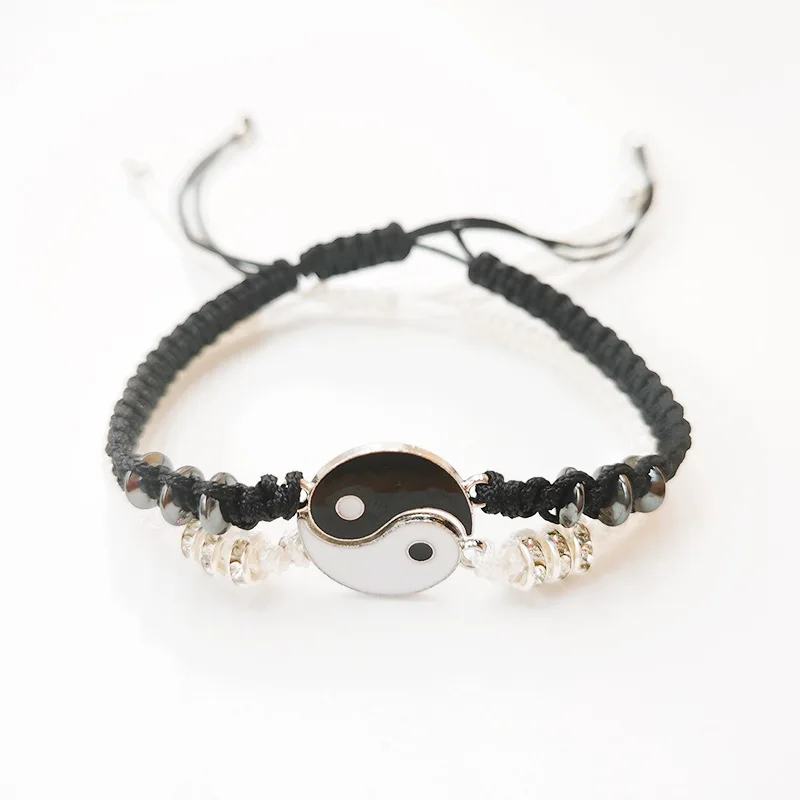 Feng Shui Yin Yang Charm Bracelet Black White Matching Jewelry Ensemble Adjustable Braid Rope Couple Bracelet Regalos Originales
Feng Shui Yin Yang Charm Bracelet Black White Matching Jewelry Ensemble Adjustable Braid Rope Couple Bracelet Regalos Originales